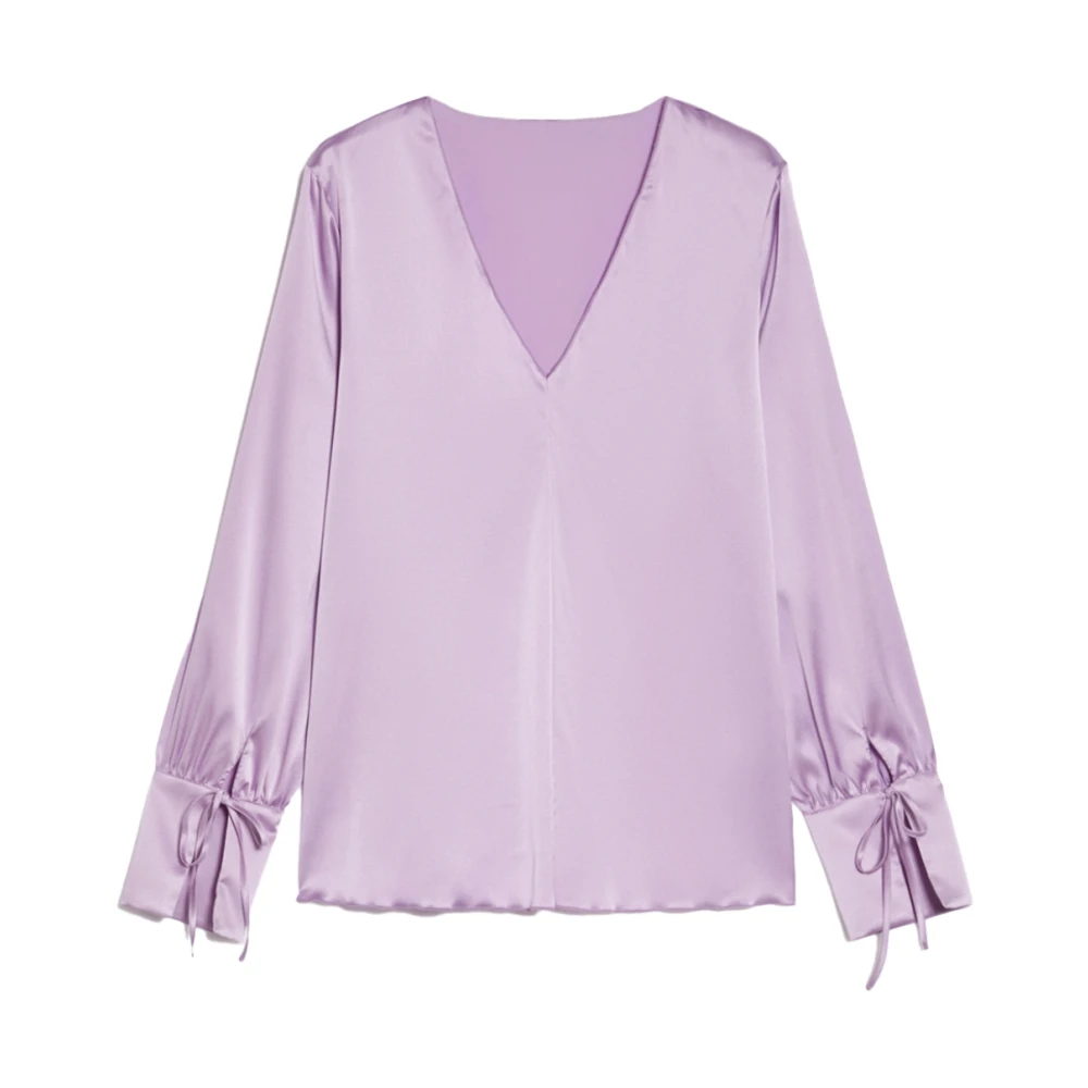 Pennyblack Zijden blouse met digitale print Purple Dames