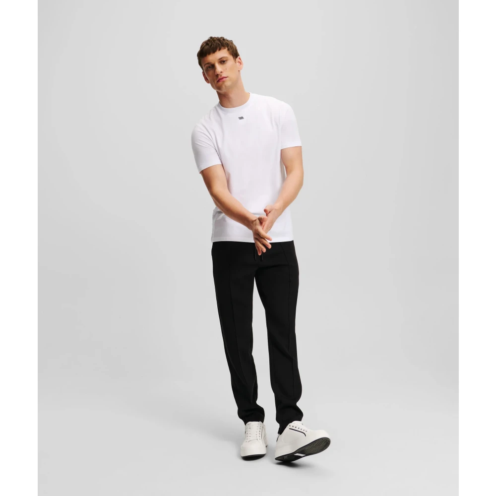 Karl Lagerfeld Baltisch T-shirt met contrasterend logo bij de hals White Heren