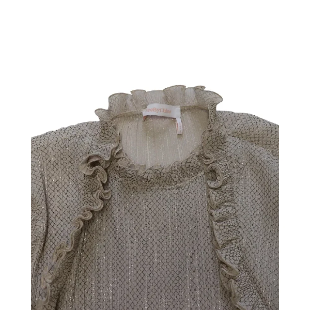 Chloé Pre-owned Polyester tops Beige Dames