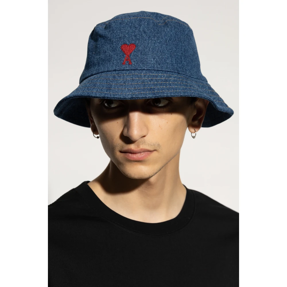 Ami Paris Denim Hoed Blue Unisex