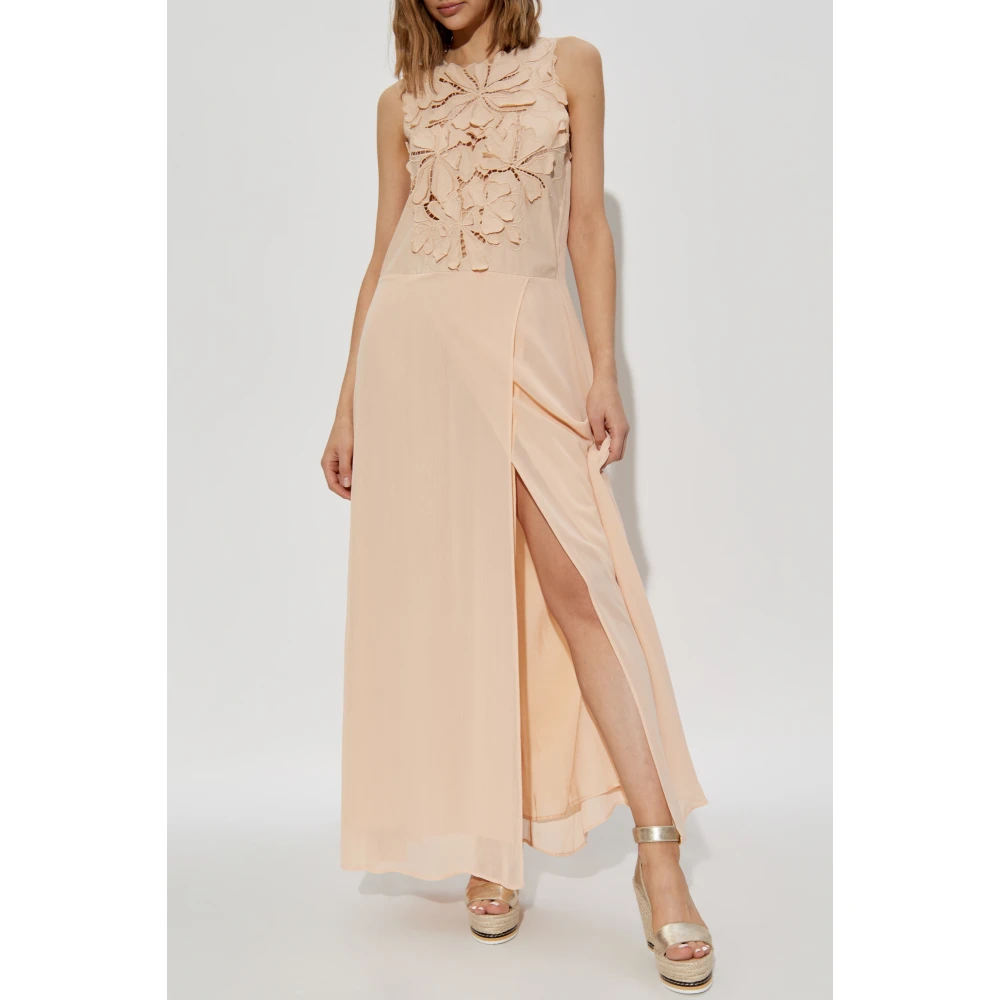 Forte Jurk met bloemenrand Pink Dames