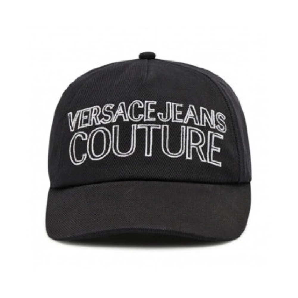 Versace Jeans Couture Svart Unisex Keps med Broderad Logotyp Black, Unisex
