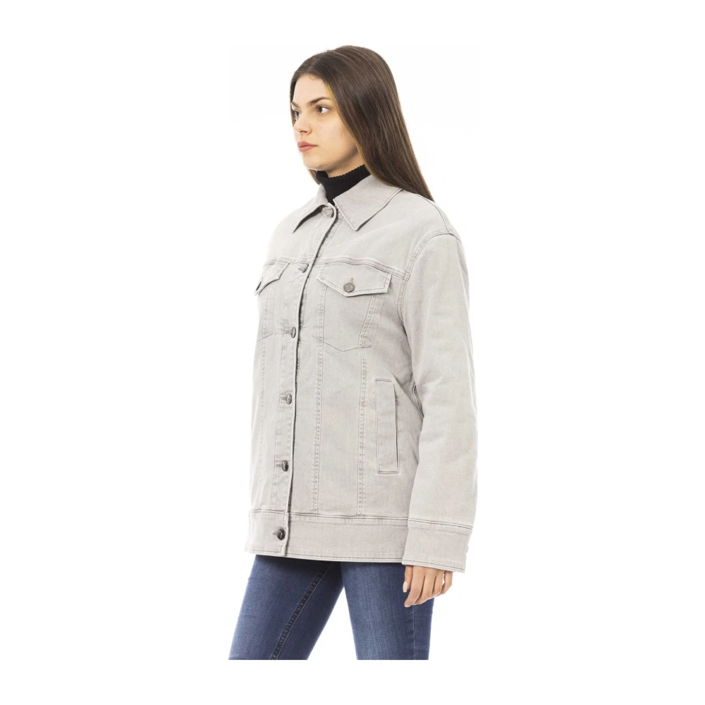 Jacob Cohën Denim Jack Knoopsluiting 4 Zakken Gray Dames
