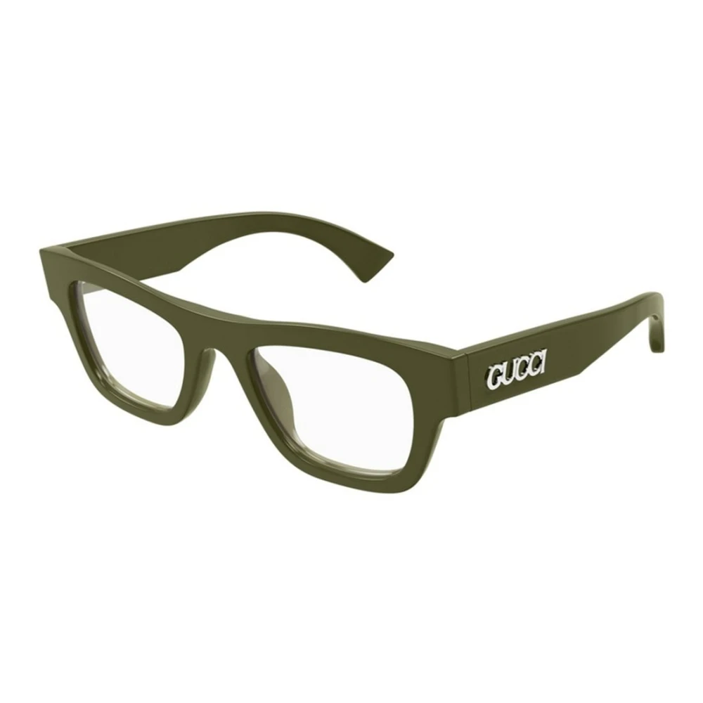 Gucci Men's Green Glasses, 51 Mm, Rectangular Optical Frame