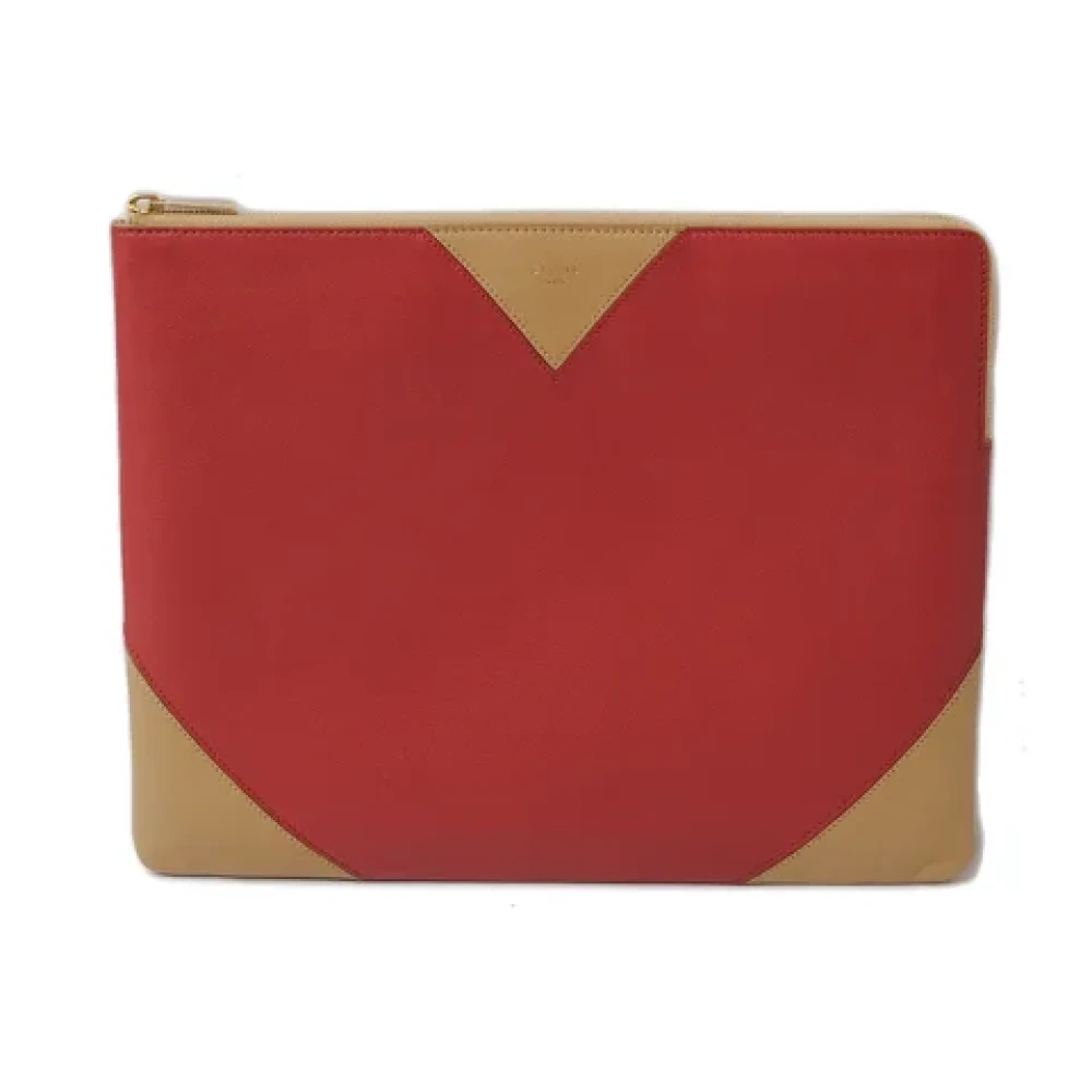 Celine Vintage Pre-owned Leather shoulder-bags Red Dames