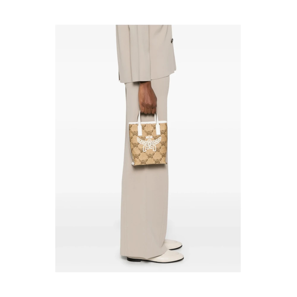 MCM Beige Schoudertas met Handvatten Beige Dames