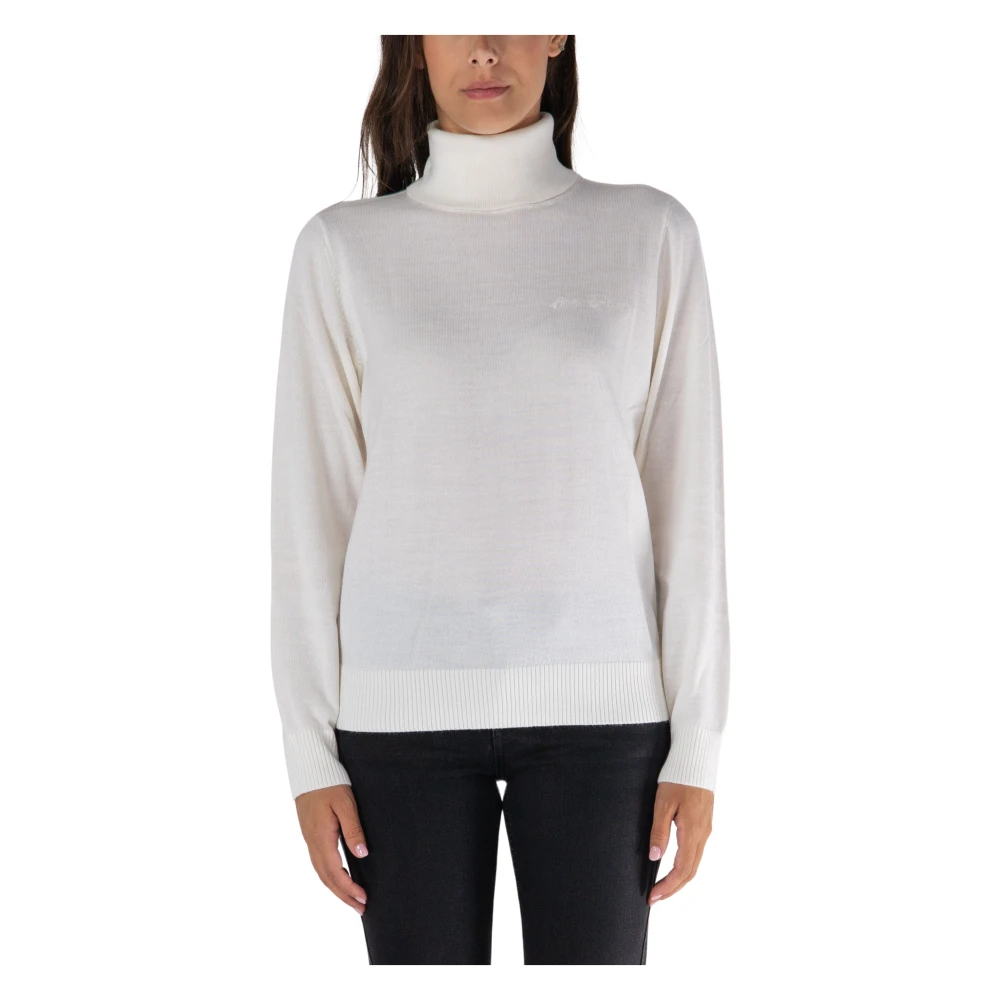 Armani Exchange Witte Dolcevita-trui Zachte Wol White Dames