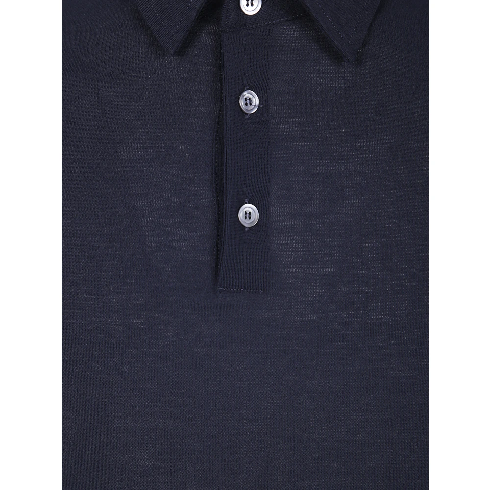 Zanone Klassieke Polo Shirt met Lange Mouwen Blue Heren