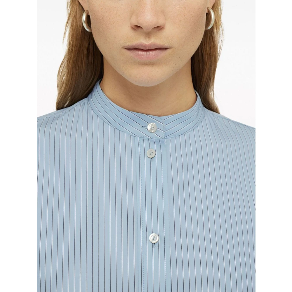 Jil Sander Lichtblauw Katoenen Overhemd Blue Dames