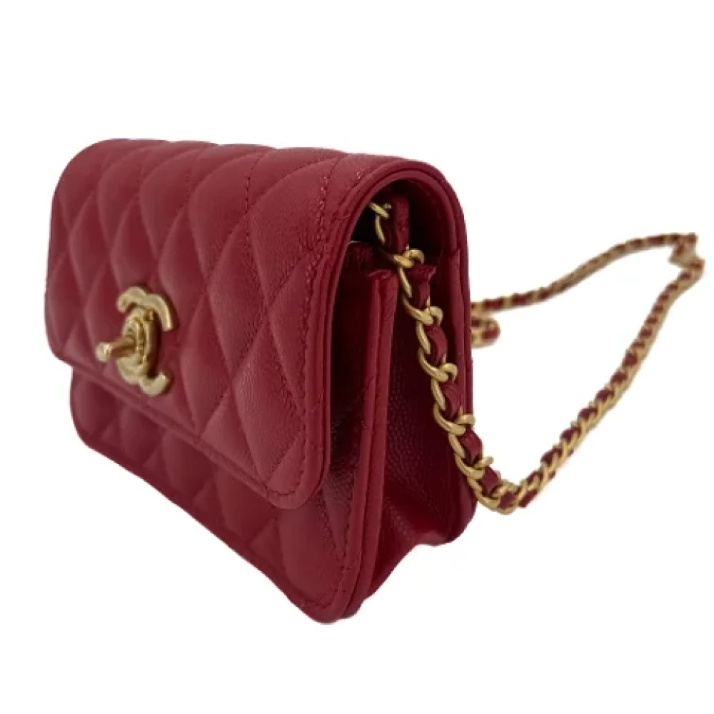Chanel Vintage Pre-owned Leather chanel-bags Red Dames