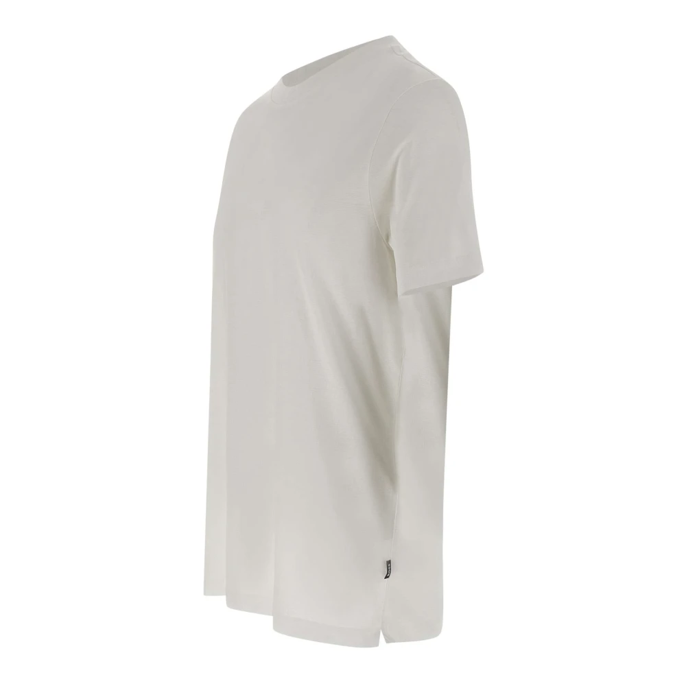 Hugo Boss Wit Gekamd Katoen T-shirt Ronde Hals White Heren