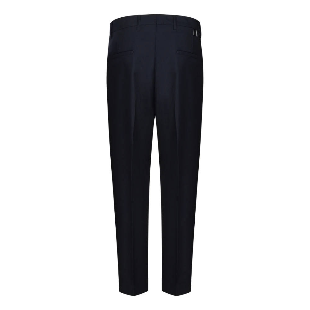 Low Brand Blauwe Tapered Leg Wollen Broek Blue Heren