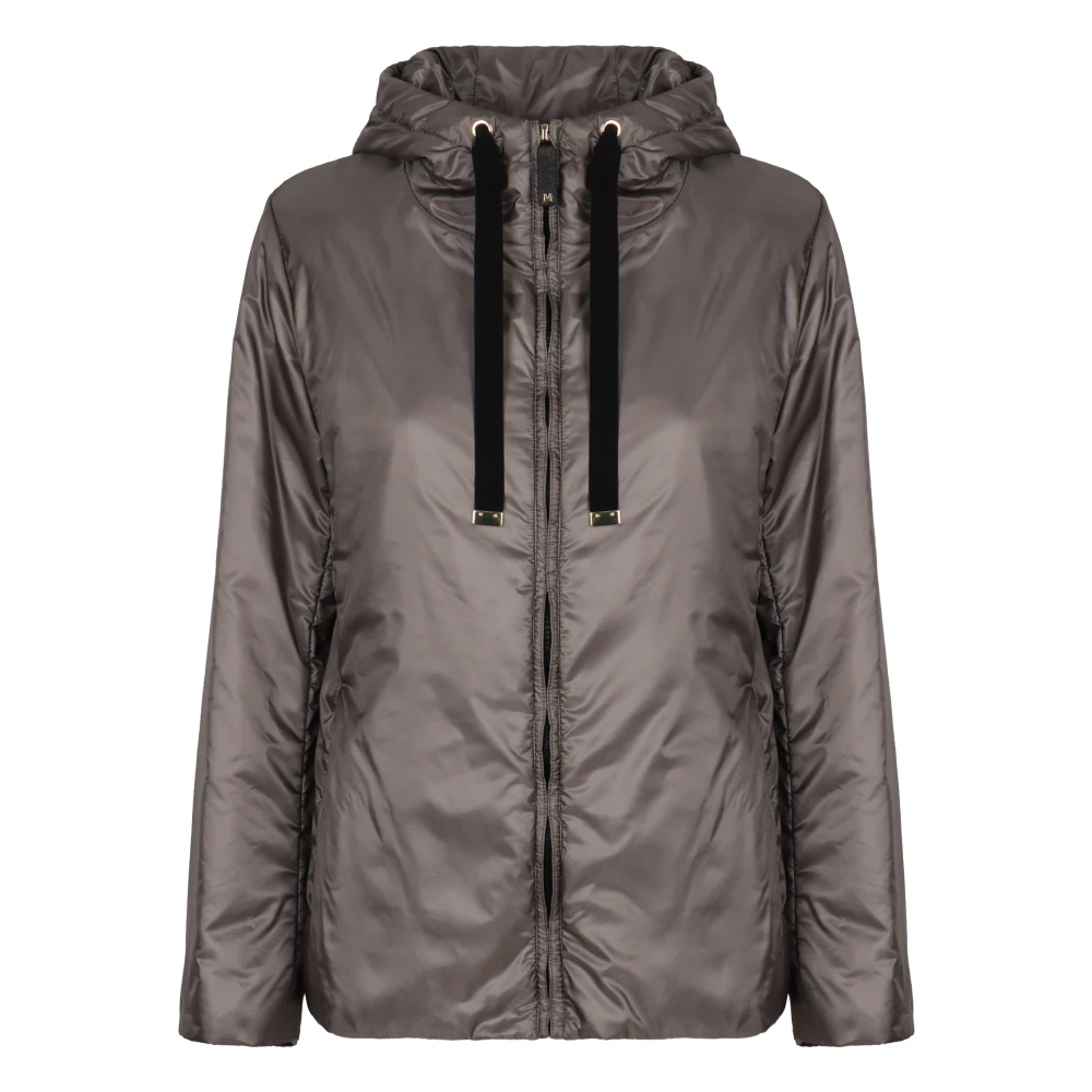 Max Mara Women's Gray Greenh Padded Hooded Jacket