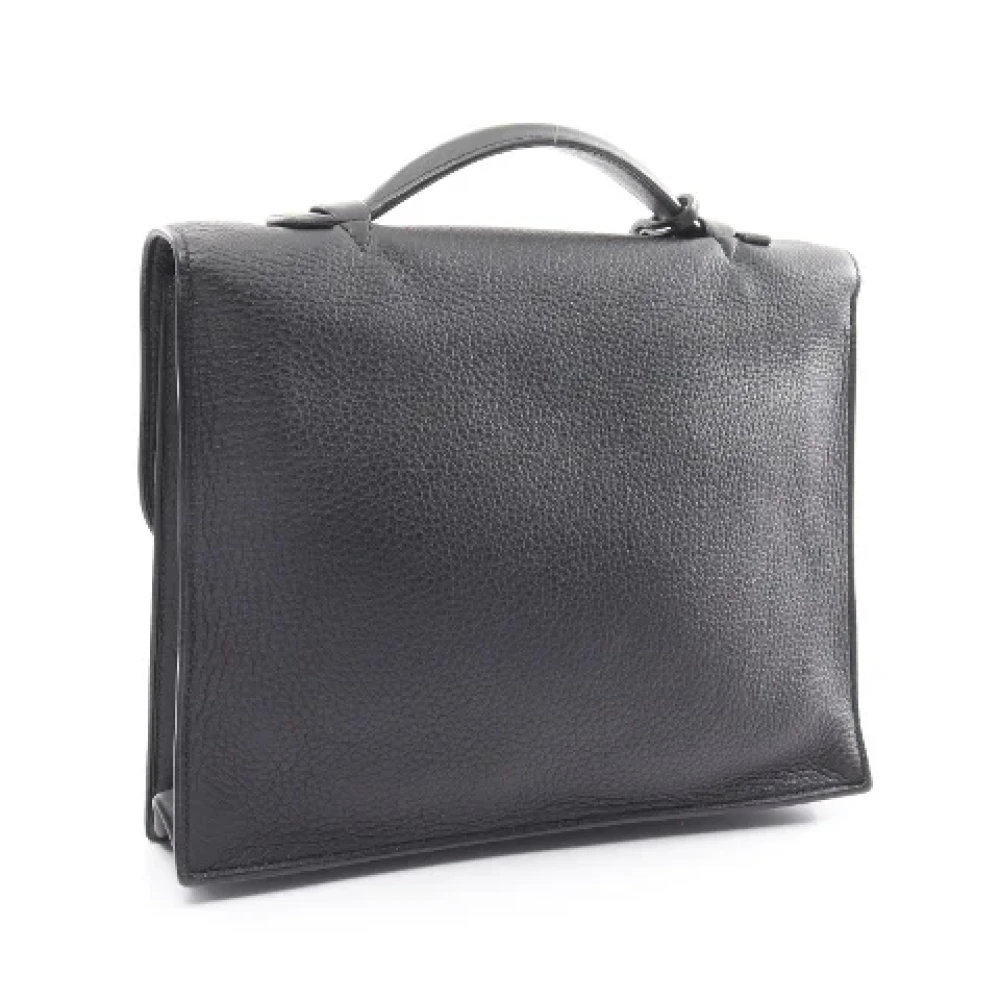 Hermès Vintage Pre-owned Leather handbags Black Dames