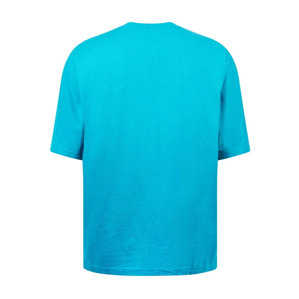 Acne Studios Devil Logo T-Shirt Fluo Blue Heren