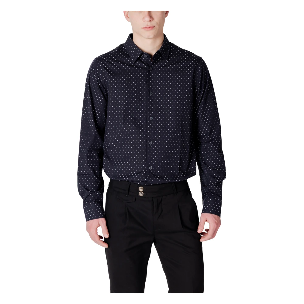 Armani Exchange Elegante herenoverhemd met lange mouwen Blue Heren