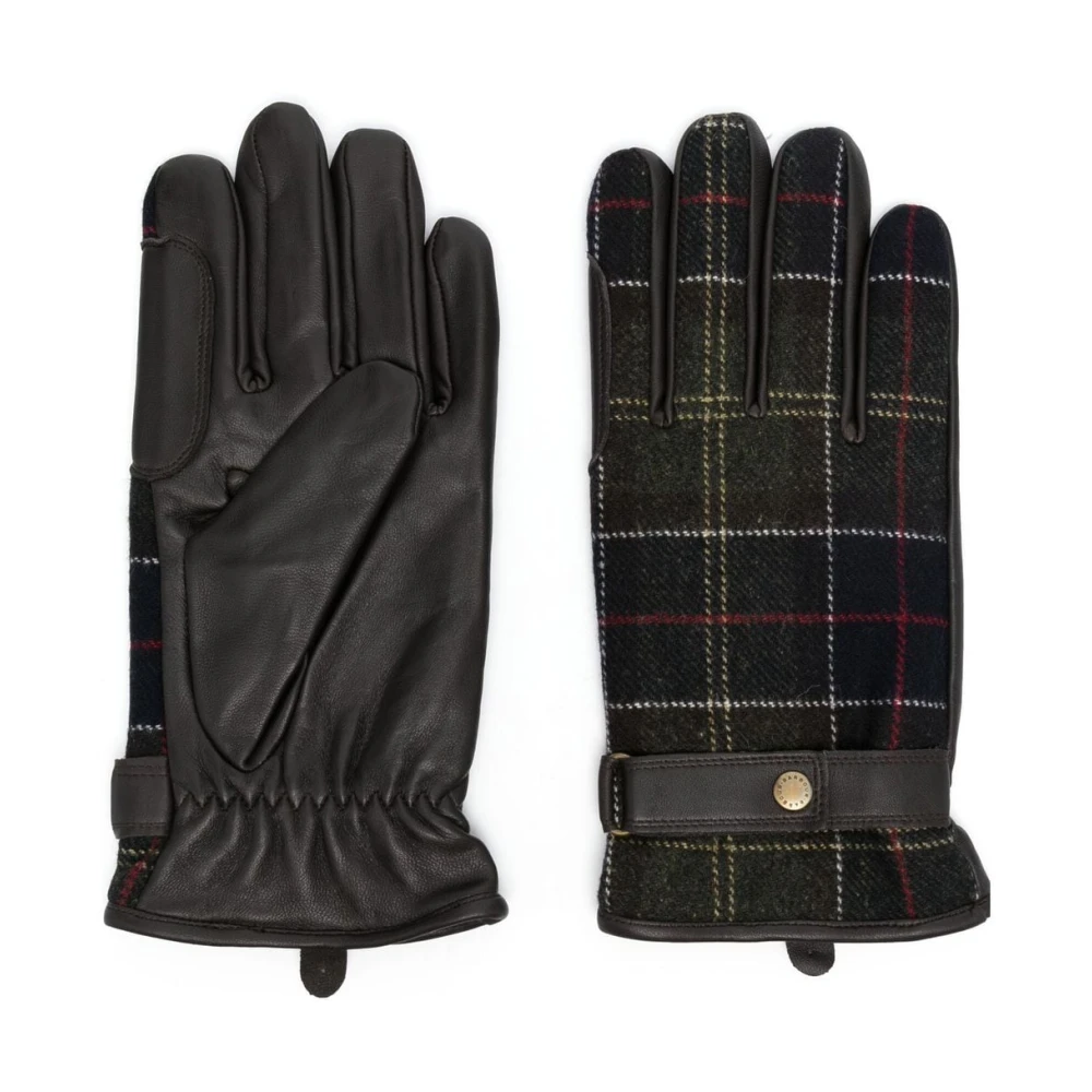 Barbour Groene Wolmix Tartan Handschoenen Green Heren