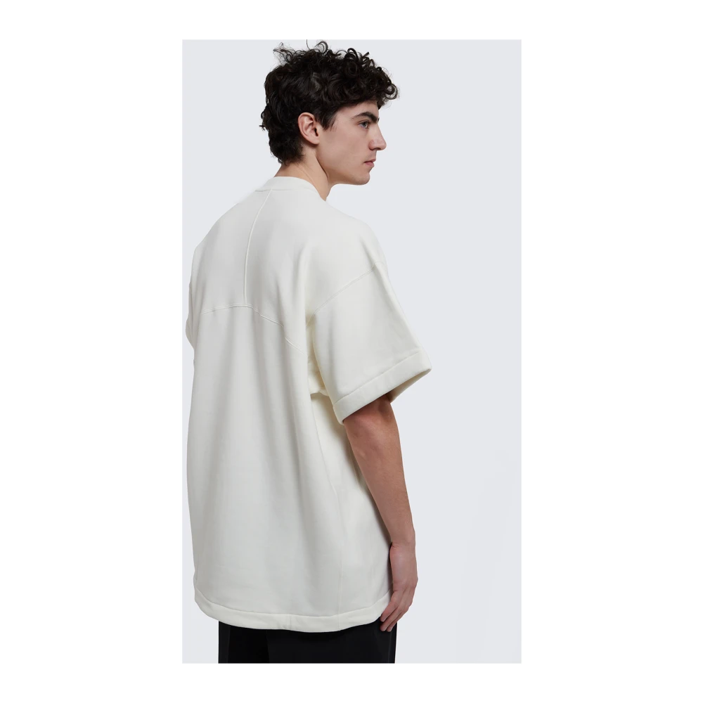 Jil Sander Katoenen T-Shirt met Ronde Hals en Logo White Heren