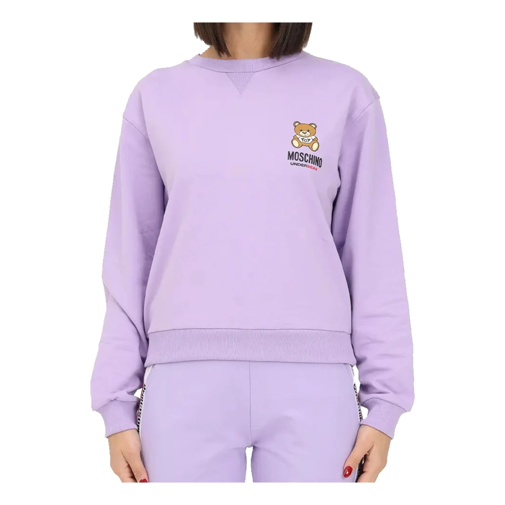 Moschino Paarse Logo Sweatshirt voor Vrouwen Purple Dames