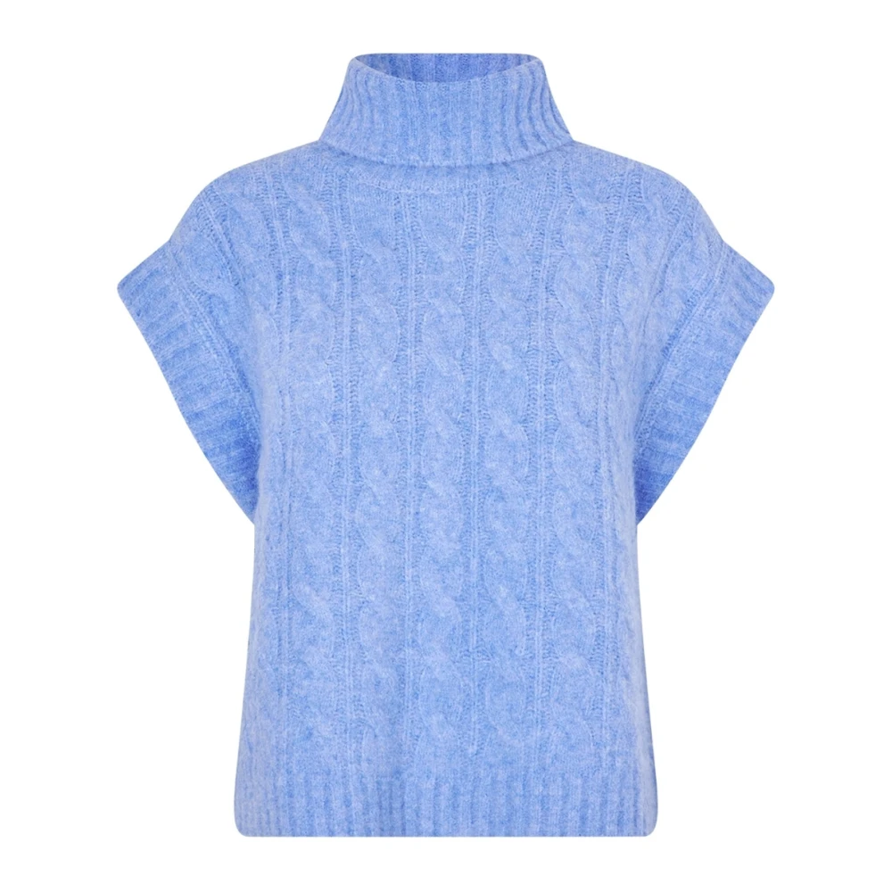Lollys Laundry Women's Blue Fresnoll Knit Vest - Turtlenecks - 2XL - Knitwear