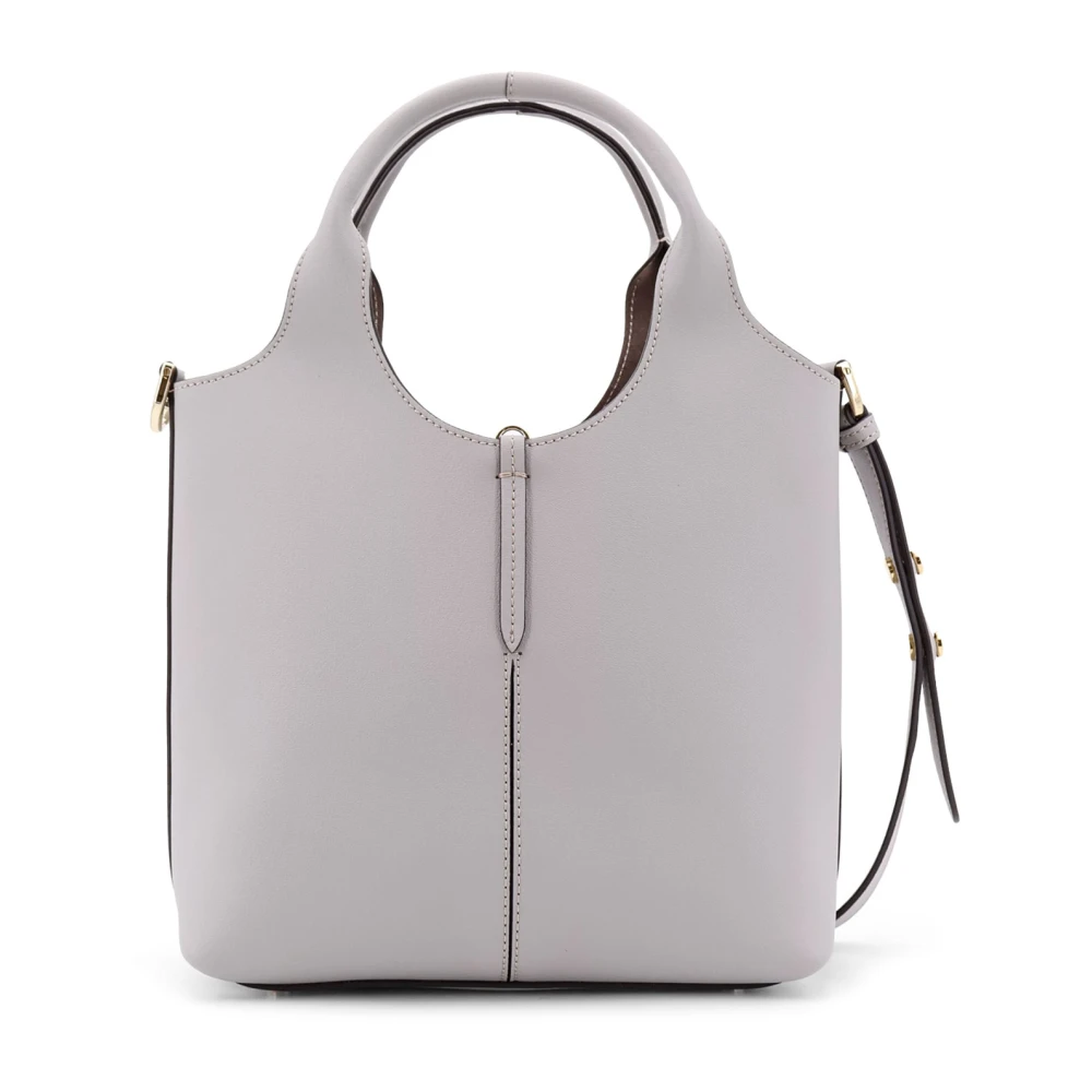 TOD'S Leren handtas met metalen detail Gray Dames
