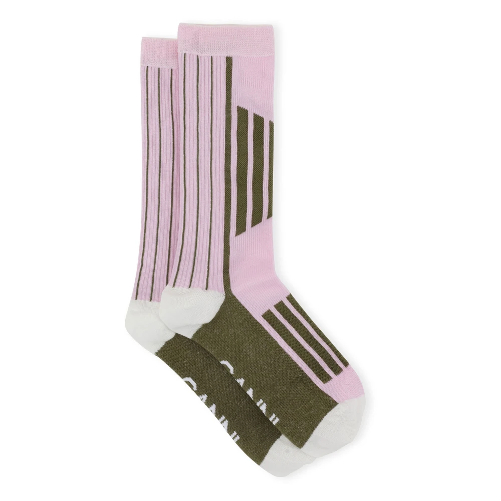 Ganni Sportieve Katoenen Sokken in Licht Lila Purple Heren