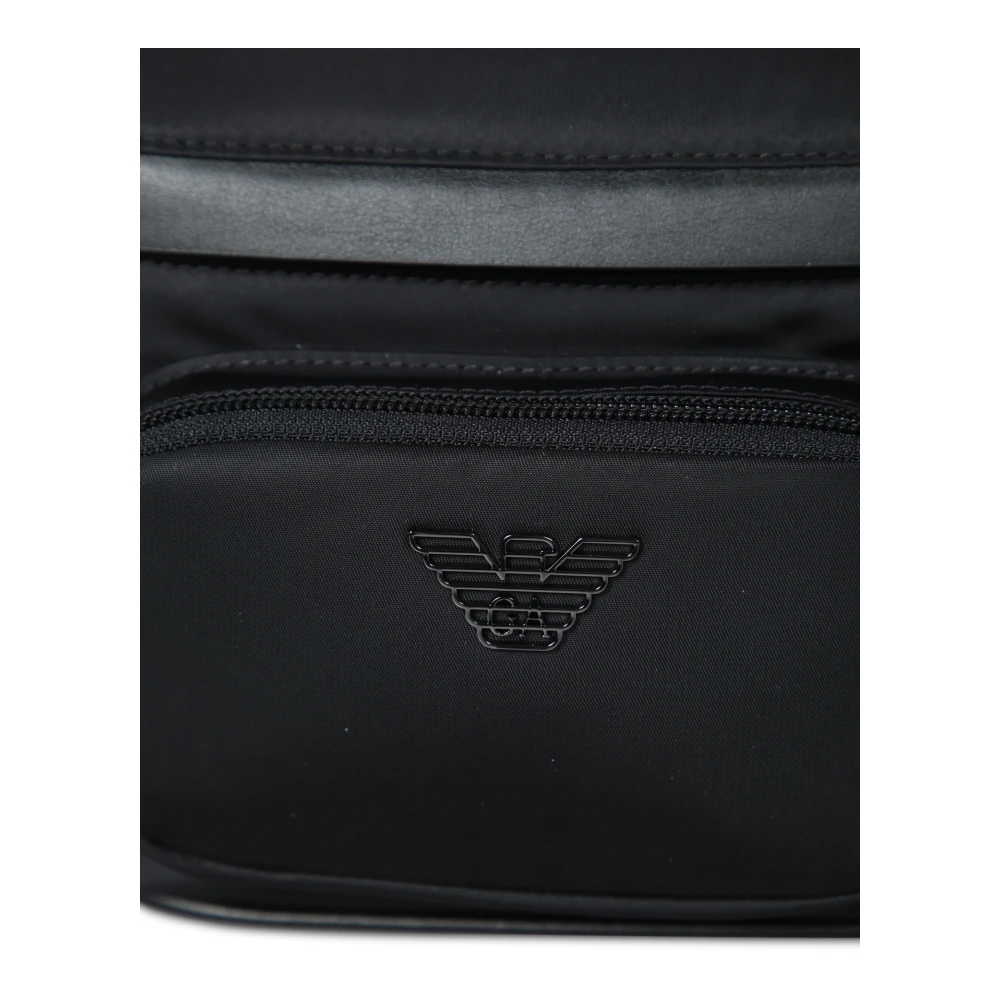 Emporio Armani Zwarte Nylon Heuptas met Ritszakken Black Heren