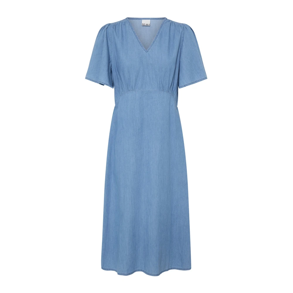Ichi Blue Midi Dresses - Female - Midi Dresses - L - Dresses