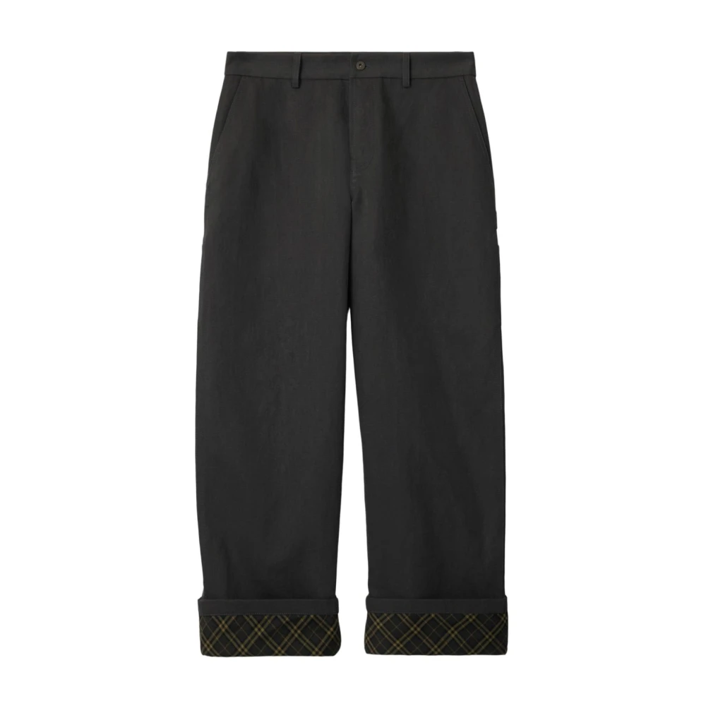 Burberry Zwarte Geborduurde Logo Broek Black Heren