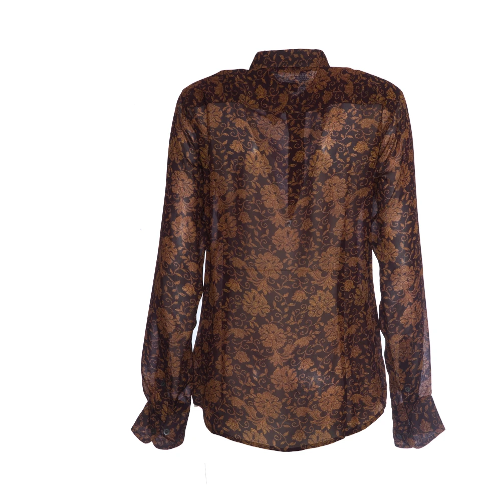 Dries Van Noten Donkerbruine Blouse Chic Casual Stijl Brown Dames