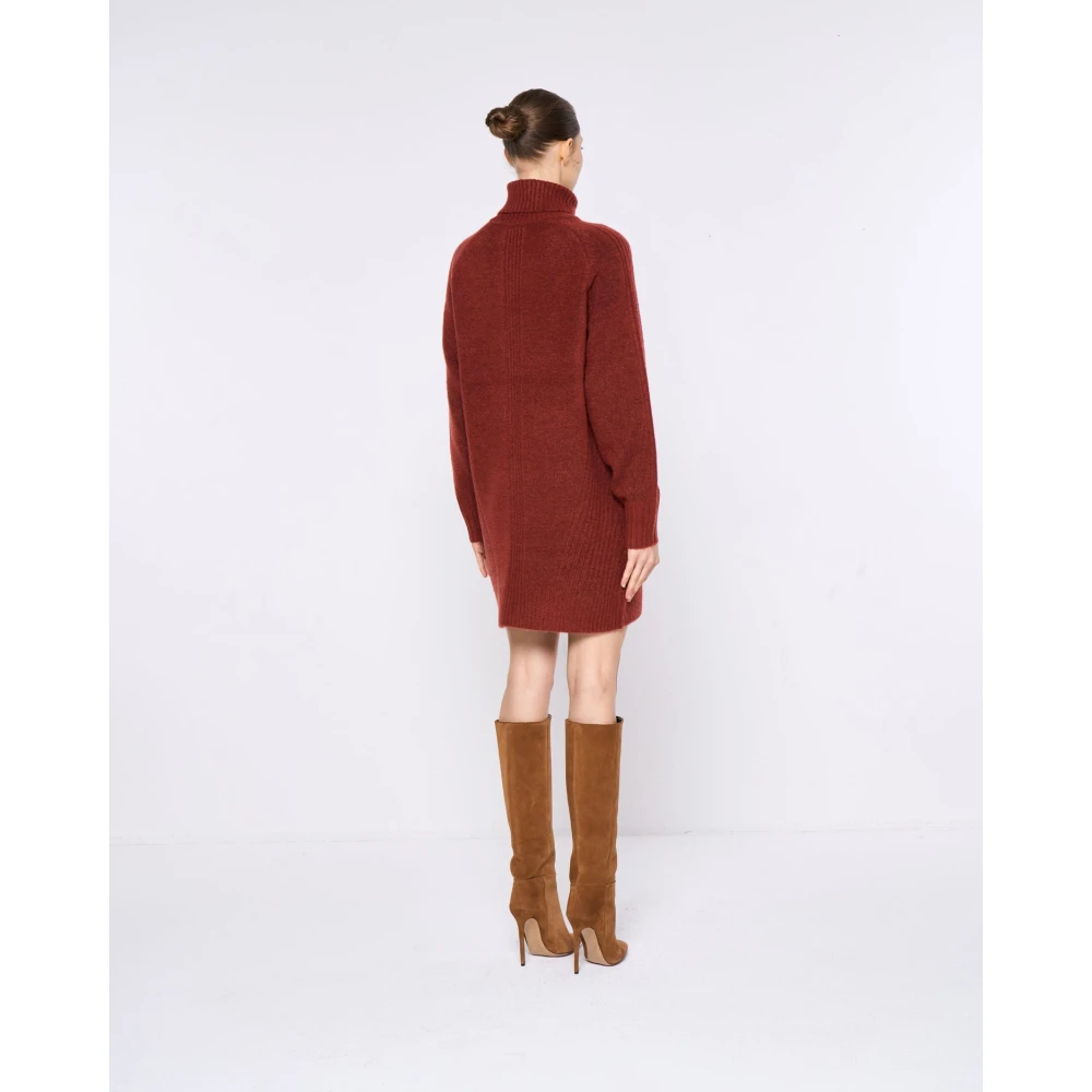 Silvian Heach Gebreide Jurk met Hoge Hals Red Dames