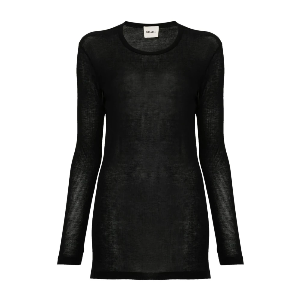 Khaite Zwarte Morton Top Black Dames