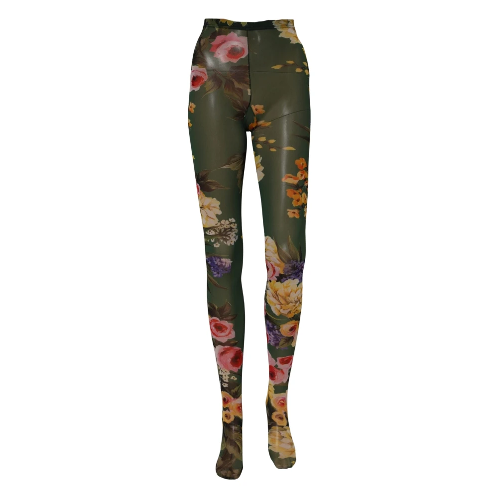 Dolce & Gabbana Red Floral Fishnet Tights Stockings Pantyhose Socks - L - Image 2