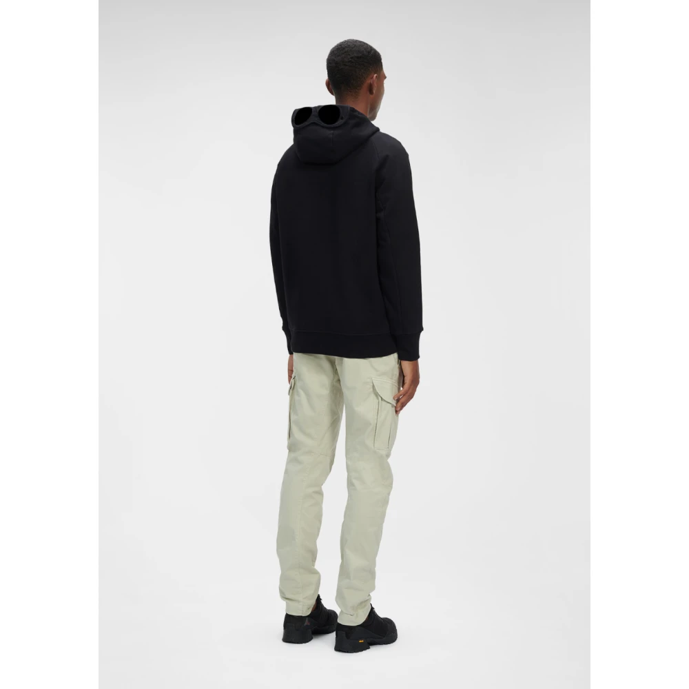 C.P. Company Zwarte rits hoodie met bril Black Heren
