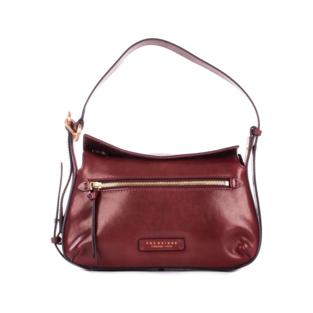 The Bridge Women's Brown Front Logo Buckle Closure Shoulder Bag