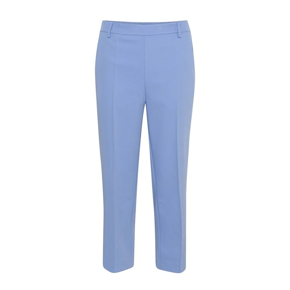 Kaffe Women's Blue High Waist Cropped Trousers Ebb And Flow - Cropped Trousers - L - Trousers