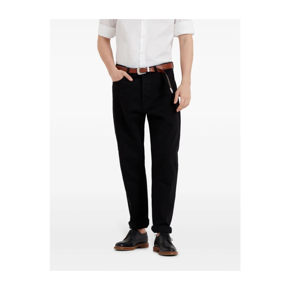 BRUNELLO CUCINELLI Zwarte Broek Elegante Stijl Black Heren