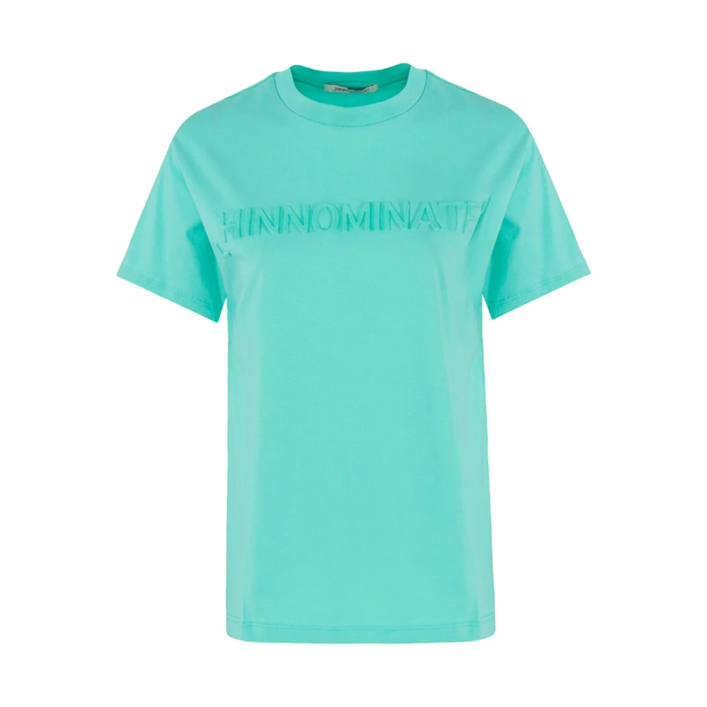 Hinnominate Geëmbosseerd Katoenen Jersey T-shirt Green Dames