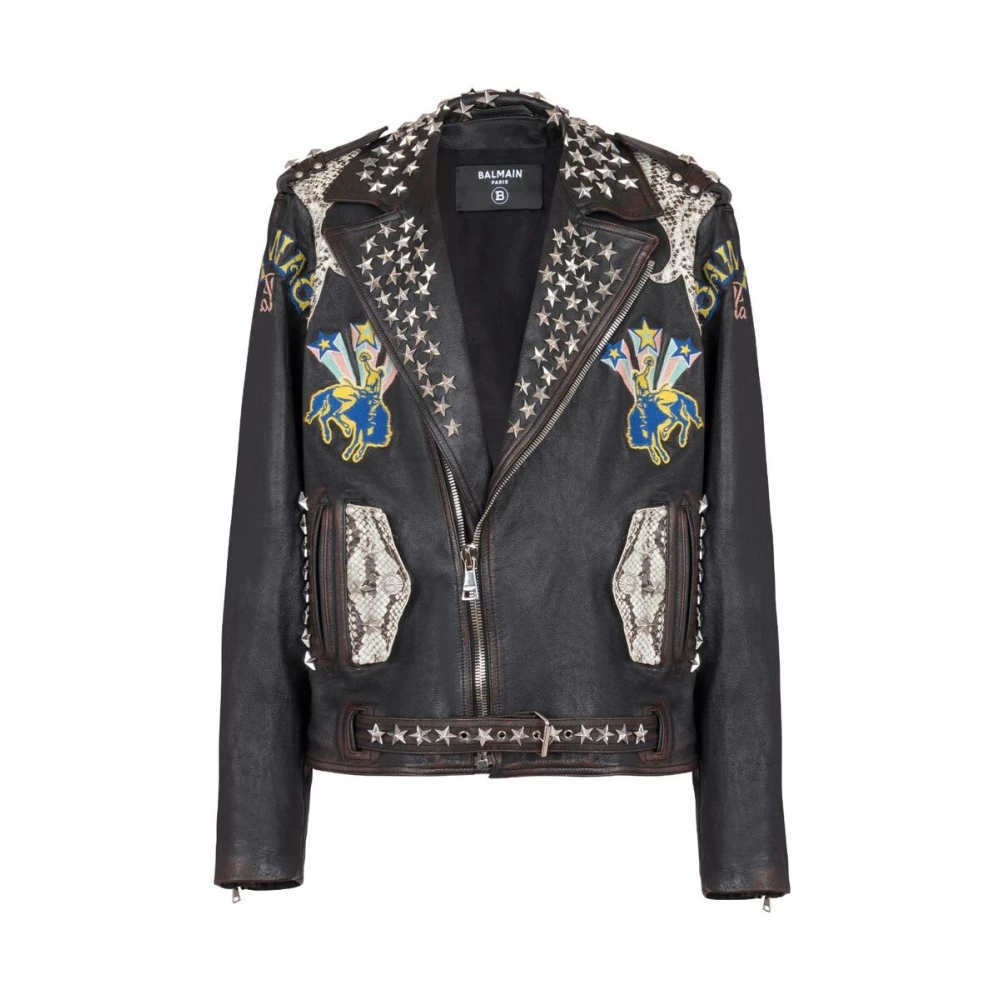 Jackets > Leather Jackets - - Balmain - Modalova