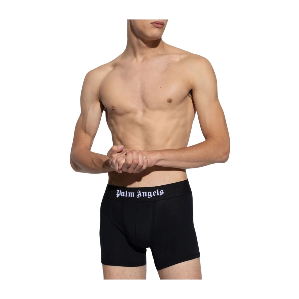 Palm Angels Zwarte Heren Boxershorts met Logo Black Heren