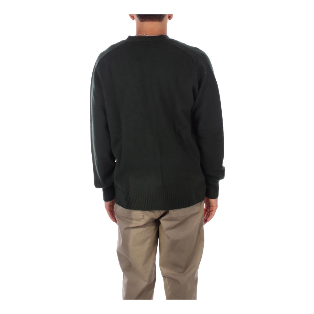 Lacoste Groene Cardigan Sweater Logo Voorkant Knoop Green Heren