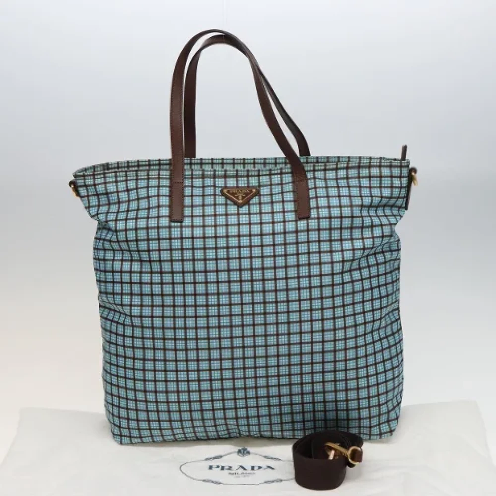 Prada Vintage Pre-owned Nylon handbags Blue Dames