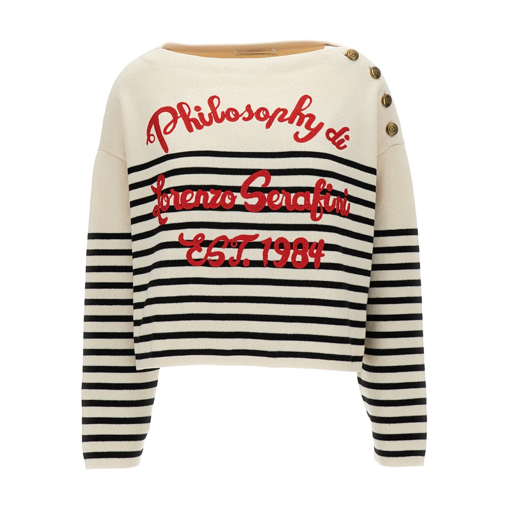 Philosophy di Lorenzo Serafini Gestreepte Sweaters door Lorenzo Serafini White Dames