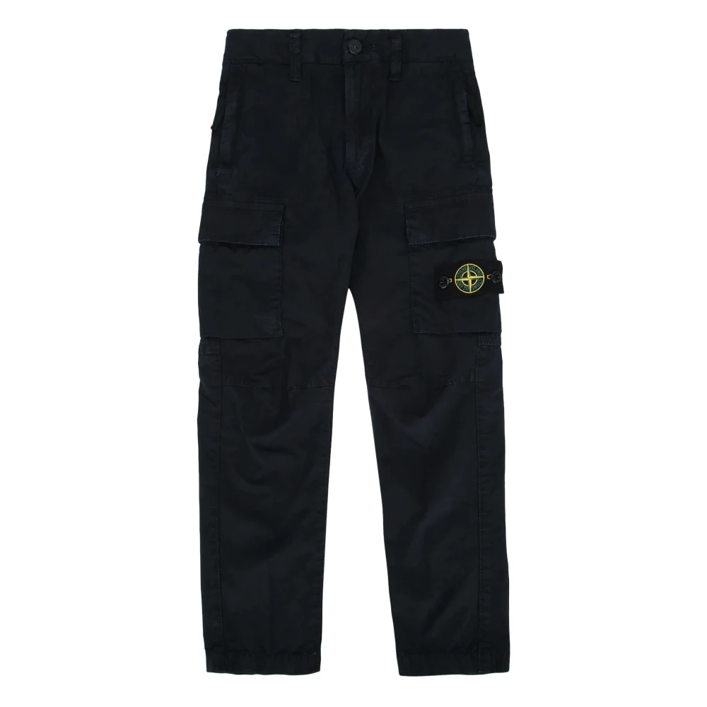 Stone Island Marinblå Stiliga Byxor Black, Pojke