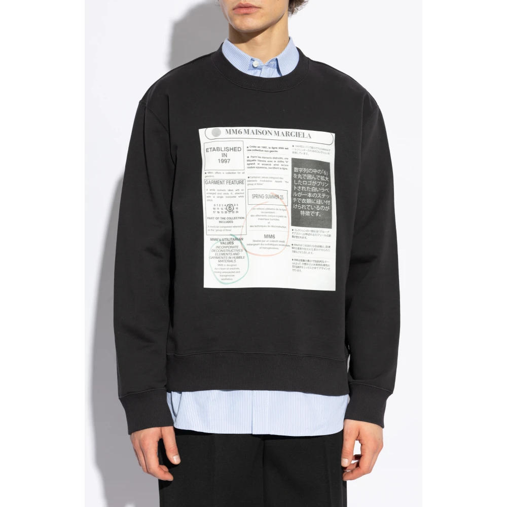 MM6 Maison Margiela Gedrukte sweatshirt Black Heren