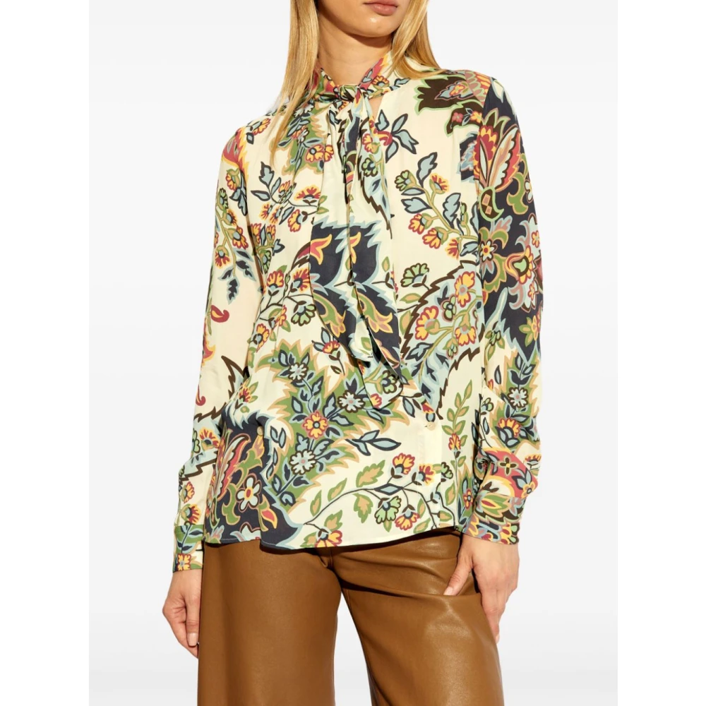 ETRO Botanische Print Sjaalkraag Overhemd Multicolor Dames