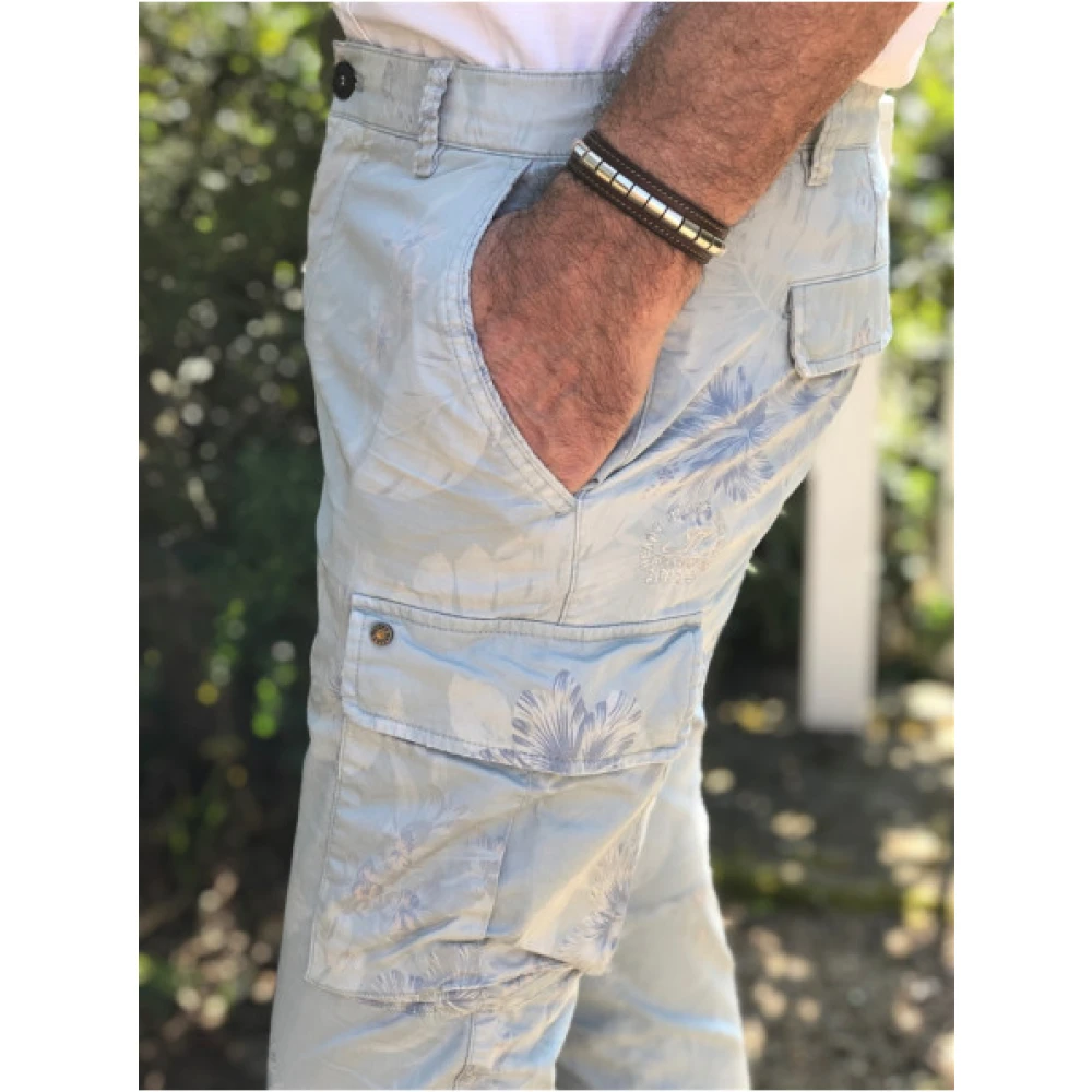 Mason's Cargo Broek met Bloemenprint Gray Heren