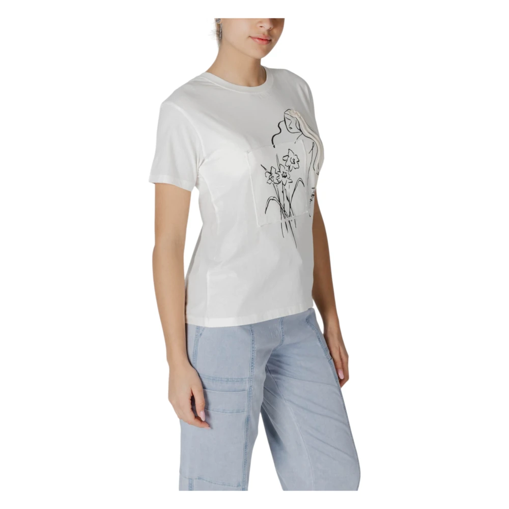 Desigual Katoenen T-shirt met korte mouwen voor vrouwen White Dames