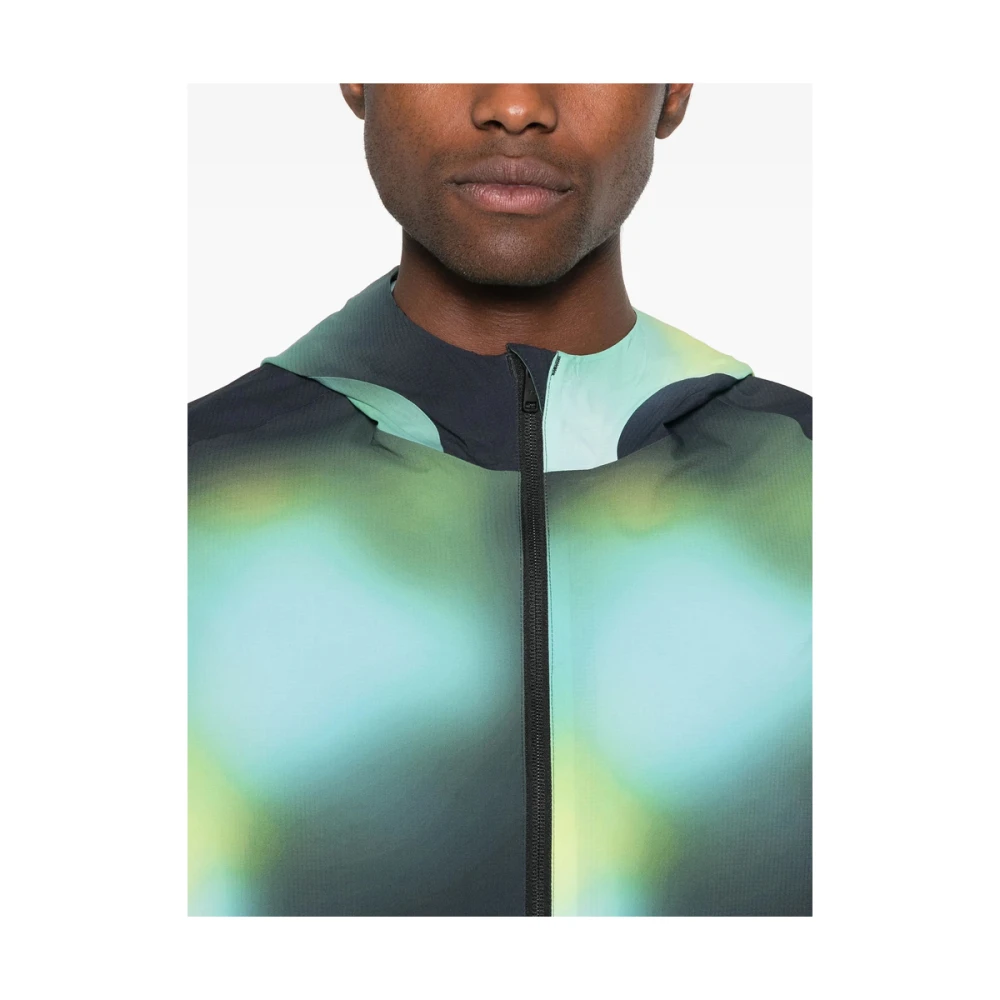 Y-3 Turquoise Blauw-Groene Hoodie Tule Multicolor Heren