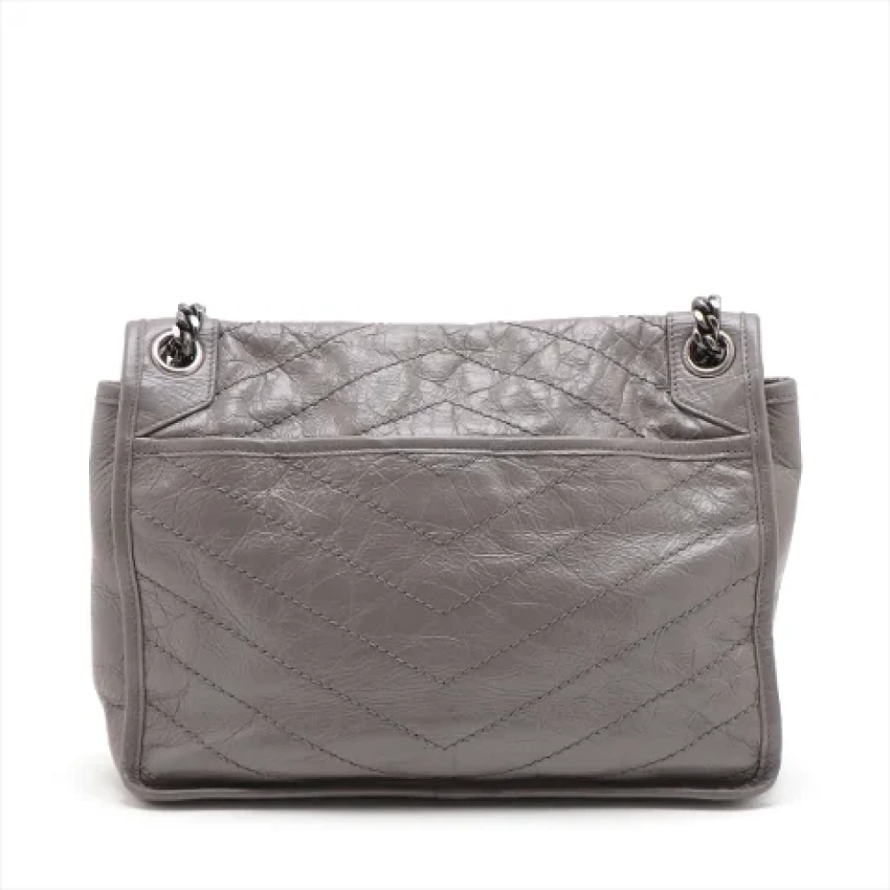 Yves Saint Laurent Vintage Pre-owned Leather shoulder-bags Gray Dames